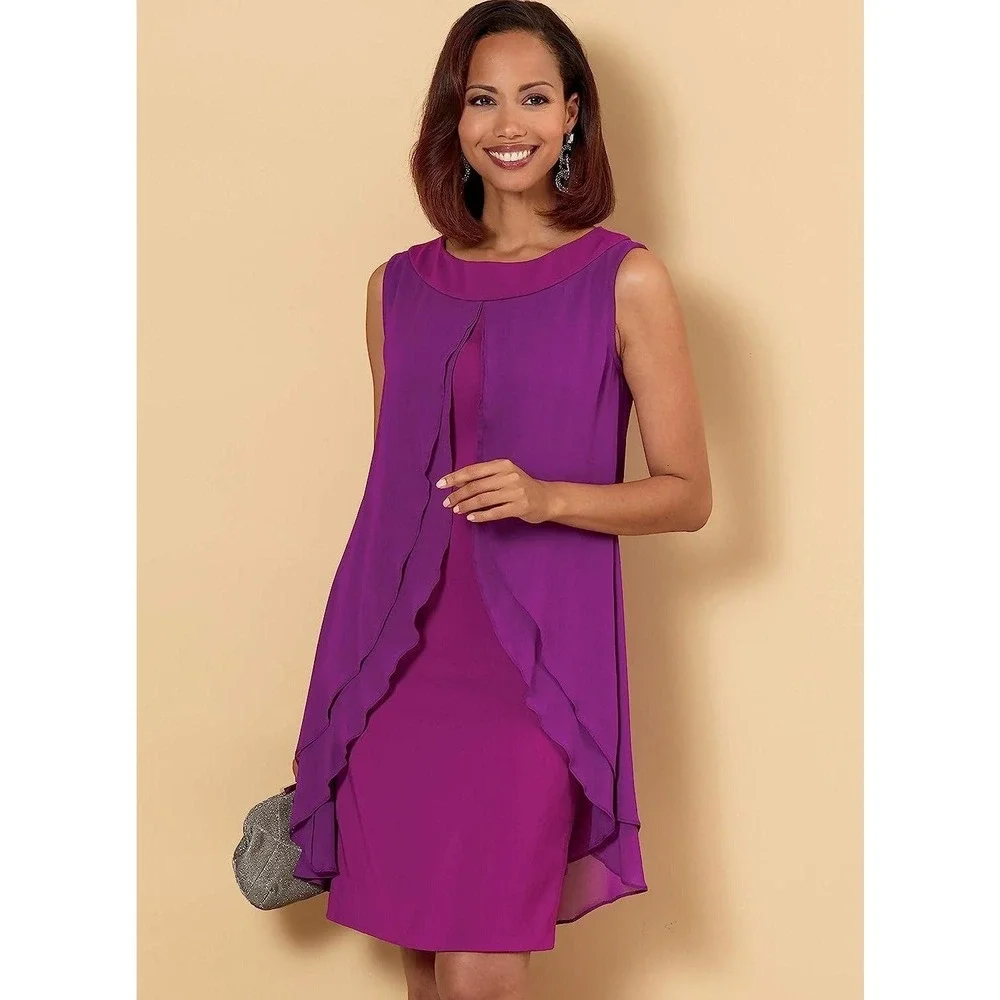 Butterick B6656 Dress Sewing Pattern Women‎ Size 18W-24W Easy Overlay Fitted